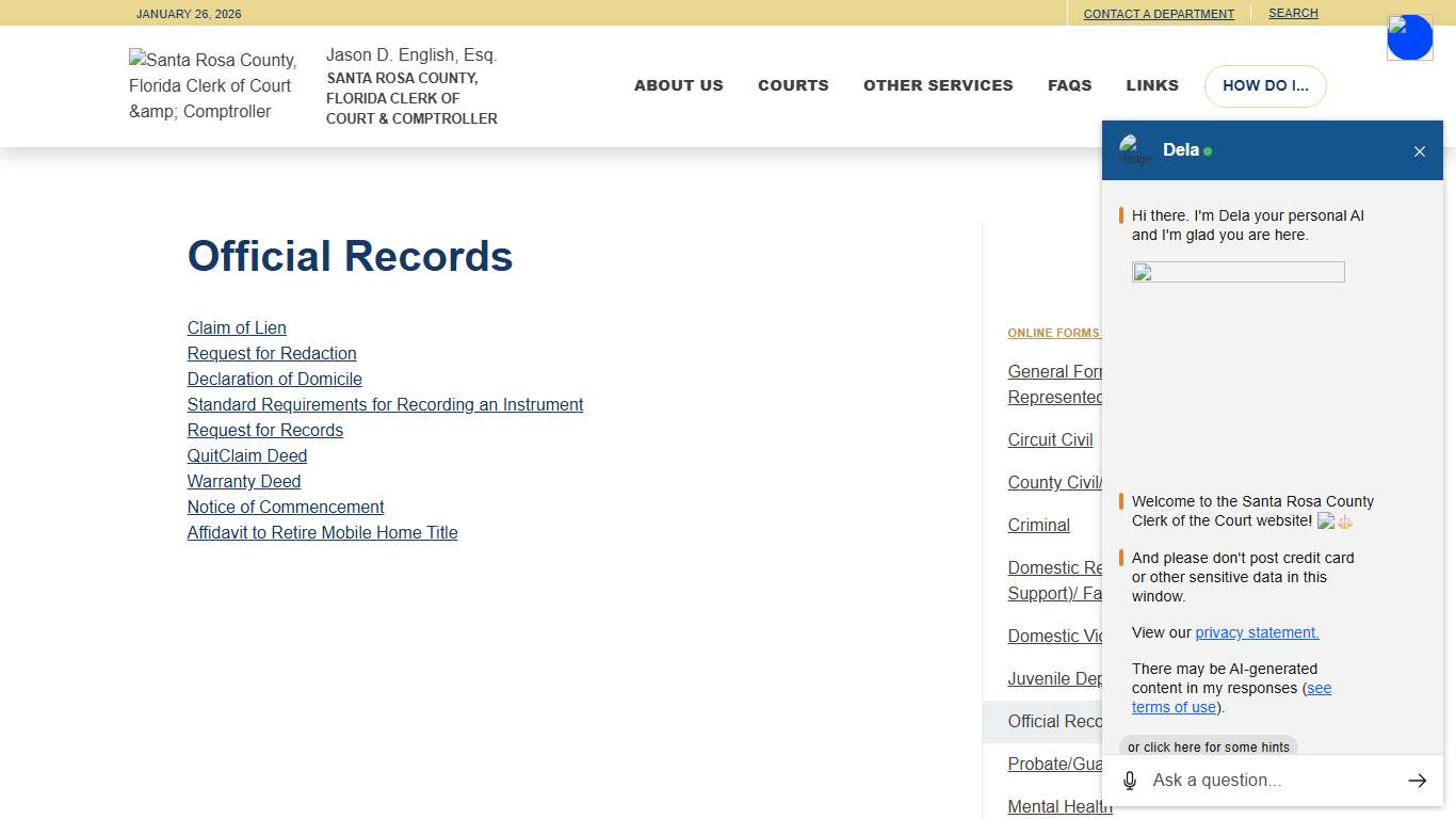 Official Records Jason D. English, Esq.